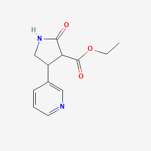 molecular formula C12H14N2O3 B8229104 Ethyl 2-oxo-4-(pyridin-3-yl)pyrrolidine-3-carboxylate 