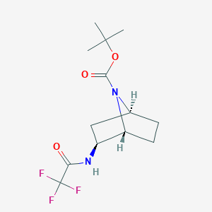 molecular formula C13H19F3N2O3 B8229499 tert-Butyl (1R,2S,4S)-2-(2,2,2-trifluoroacetamido)-7-azabicyclo[2.2.1]heptane-7-carboxylate 