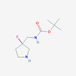 molecular formula C10H19FN2O2 B8229570 tert-Butyl N-{[(3S)-3-fluoropyrrolidin-3-yl]methyl}carbamate 