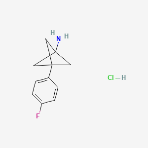 molecular formula C11H13ClFN B8229585 3-(4-Fluorophenyl)bicyclo[1.1.1]pentan-1-amine hydrochloride 