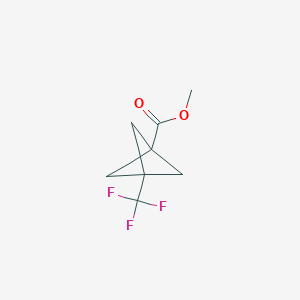 molecular formula C8H9F3O2 B8229609 Methyl 3-(trifluoromethyl)bicyclo[1.1.1]pentane-1-carboxylate 