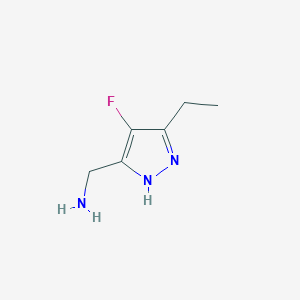 molecular formula C6H10FN3 B8230241 1h-Pyrazole-5-ethyl,4-fluoro-3-methanamine CAS No. 1638759-47-3