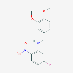 molecular formula C15H15FN2O4 B8230529 N-(3,4-Dimethoxybenzyl)-5-fluoro-2-nitroaniline 