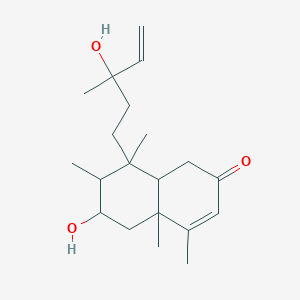 molecular formula C20H32O3 B082307 6-hydroxy-8-(3-hydroxy-3-methylpent-4-enyl)-4,4a,7,8-tetramethyl-5,6,7,8a-tetrahydro-1H-naphthalen-2-one CAS No. 12683-99-7