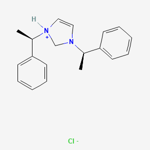 molecular formula C19H23ClN2 B8230748 1H-Imidazolium, 1,3-bis[(1R)-1-phenylethyl]-, chloride CAS No. 186354-46-1