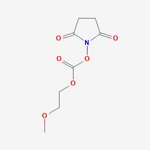 molecular formula C8H11NO6 B8230809 Poly(oxy-1,2-ethanediyl), alpha-[[(2,5-dioxo-1-pyrrolidinyl)oxy]carbonyl]-omega-methoxy- 