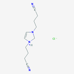 molecular formula C11H17ClN4 B8231003 1H-Imidazolium, 1,3-bis(3-cyanopropyl)-, chloride 