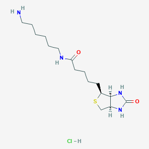 molecular formula C16H31ClN4O2S B8231161 5-[(3aS,4S,6aR)-2-oxo-1,3,3a,4,6,6a-hexahydrothieno[3,4-d]imidazol-4-yl]-N-(6-aminohexyl)pentanamide;hydrochloride CAS No. 263162-48-7