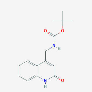 molecular formula C15H18N2O3 B8231381 tert-butyl N-[(2-oxo-1H-quinolin-4-yl)methyl]carbamate CAS No. 1086397-61-6