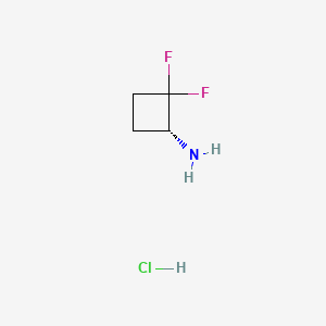 molecular formula C4H8ClF2N B8231590 (R)-2,2-Difluorocyclobutan-1-amine hydrochloride 