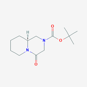 molecular formula C13H22N2O3 B8231628 tert-butyl (9aS)-4-oxo-3,6,7,8,9,9a-hexahydro-1H-pyrido[1,2-a]pyrazine-2-carboxylate 