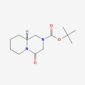 molecular formula C13H22N2O3 B8231630 tert-butyl (9aR)-4-oxo-hexahydro-1H-pyrido[1,2-a]pyrazine-2-carboxylate 