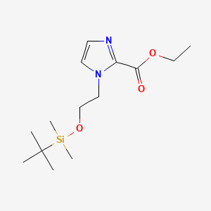 molecular formula C14H26N2O3Si B8232050 Ethyl 1-[2-[tert-butyl(dimethyl)silyl]oxyethyl]imidazole-2-carboxylate 