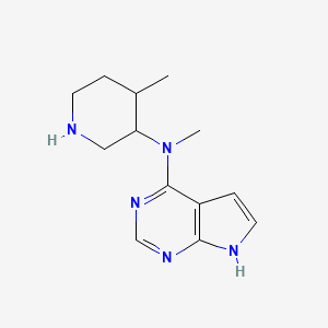 molecular formula C13H19N5 B8232100 N-methyl-N-(4-methylpiperidin-3-yl)-7H-pyrrolo[2,3-d]pyrimidin-4-amine 