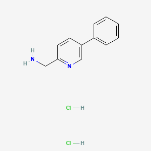 molecular formula C12H14Cl2N2 B8232123 (5-Phenylpyridin-2-yl)methanamine;dihydrochloride 