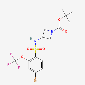 molecular formula C15H18BrF3N2O5S B8232154 tert-Butyl 3-(4-bromo-2-(trifluoromethoxy)phenylsulfonamido)azetidine-1-carboxylate 