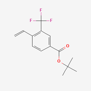 molecular formula C14H15F3O2 B8232250 tert-Butyl 3-(trifluoromethyl)-4-vinylbenzoate 