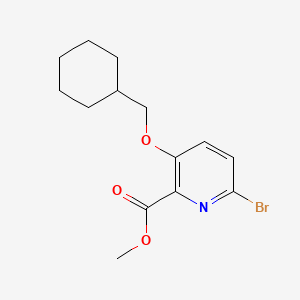 molecular formula C14H18BrNO3 B8232267 Methyl 6-bromo-3-(cyclohexylmethoxy)picolinate 