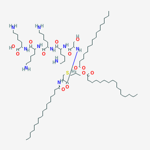 molecular formula C81H156N10O13S B8232444 Palmitoyl-Cys((RS)-2,3-di(palmitoyloxy)-propyl)-Ser-Lys-Lys-Lys-Lys-OH 