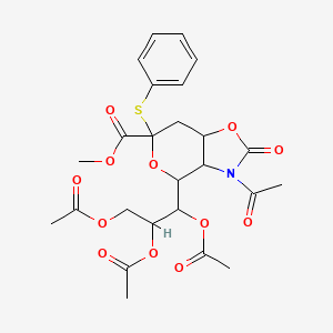 molecular formula C25H29NO12S B8232464 Methyl (Phenyl 5-Acetamido-7,8,9-tri-O-acetyl-5-N,4-O-carbonyl-3,5-dideoxy-2-thio-beta-D-glycero-D-galacto-2-nonulopyranosid)onate 