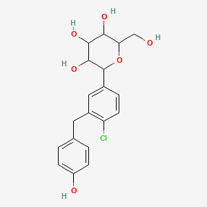 molecular formula C19H21ClO6 B8232465 ((2R,3S,4R,5R,6S)-6-(4-chloro-3-(4-((S)-tetrahydrofuran-3-yloxy)benzyl)phenyl)-3,4,5-trihydroxytetrahydro-2H-pyran-2-yl)Methyl acetate 
