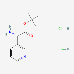 molecular formula C11H18Cl2N2O2 B8232585 tert-butyl (2S)-2-amino-2-pyridin-3-ylacetate;dihydrochloride 