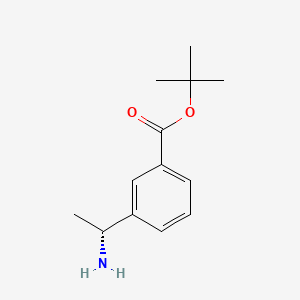 molecular formula C13H19NO2 B8232598 tert-butyl 3-[(1R)-1-aminoethyl]benzoate 