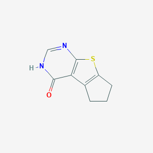molecular formula C9H8N2OS B082326 1,2,3,5-Tetrahydro-8-thia-5,7-diaza-cyclopenta[a]indene-4-one CAS No. 14346-25-9