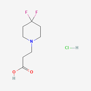 molecular formula C8H14ClF2NO2 B8233068 3-(4,4-Difluoropiperidin-1-yl)propanoic acid;hydrochloride 