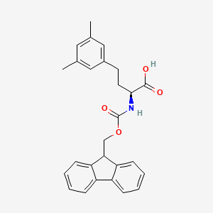 molecular formula C27H27NO4 B8233314 (2S)-4-(3,5-dimethylphenyl)-2-{[(9H-fluoren-9-ylmethoxy)carbonyl]amino}butanoic acid 