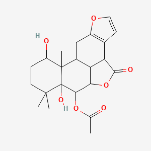 (13,17-Dihydroxy-14,14,18-trimethyl-9-oxo-4,10-dioxapentacyclo[9.7.1.03,7.08,19.013,18]nonadeca-3(7),5-dien-12-yl) acetate