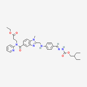 ethyl 3-[[2-[[4-[(E)-(2-ethylbutoxycarbonylhydrazinylidene)methyl]anilino]methyl]-1-methylbenzimidazole-5-carbonyl]-pyridin-2-ylamino]propanoate