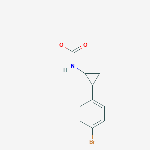 molecular formula C14H18BrNO2 B8233991 tert-Butyl (2-(4-bromophenyl)cyclopropyl)carbamate 