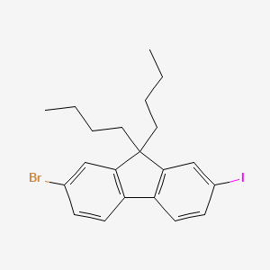 molecular formula C21H24BrI B8233994 2-Bromo-9,9-dibutyl-7-iodo-9h-fluorene 