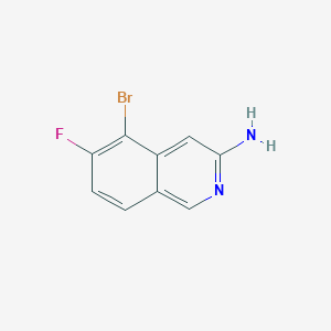 molecular formula C9H6BrFN2 B8233999 5-Bromo-6-fluoroisoquinolin-3-amine 
