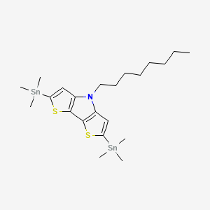 molecular formula C22H37NS2Sn2 B8234014 trimethyl-(7-octyl-10-trimethylstannyl-3,11-dithia-7-azatricyclo[6.3.0.02,6]undeca-1(8),2(6),4,9-tetraen-4-yl)stannane 