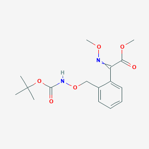 molecular formula C16H22N2O6 B8234049 Methyl2-(2-((((tert-butoxycarbonyl)amino)oxy)methyl)phenyl)-2-(methoxyimino)acetate 