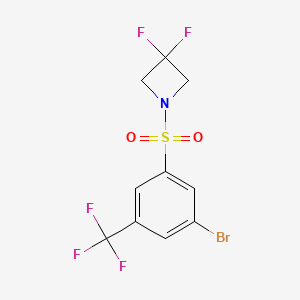 molecular formula C10H7BrF5NO2S B8234311 1-((3-Bromo-5-(trifluoromethyl)phenyl)sulfonyl)-3,3-difluoroazetidine 