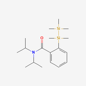 molecular formula C18H33NOSi2 B8234388 N,N-Diisopropyl-2-(1,1,2,2,2-pentamethyldisilanyl)benzamide 