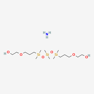 molecular formula C16H43NO6Si3 B8234415 Azane;2-[3-[[[3-(2-hydroxyethoxy)propyl-dimethylsilyl]oxy-dimethylsilyl]oxy-dimethylsilyl]propoxy]ethanol 
