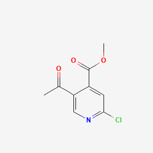 molecular formula C9H8ClNO3 B8234424 Methyl 5-acetyl-2-chloroisonicotinate 