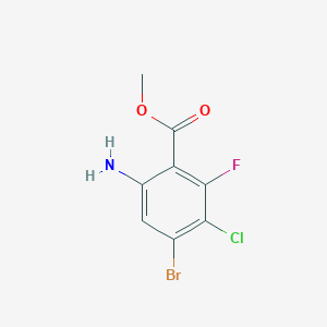 molecular formula C8H6BrClFNO2 B8234429 Methyl 6-amino-4-bromo-3-chloro-2-fluorobenzoate CAS No. 1698028-24-8