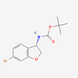 molecular formula C13H16BrNO3 B8234929 tert-butyl N-[(3S)-6-bromo-2,3-dihydrobenzofuran-3-yl]carbamate 