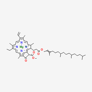 molecular formula C55H72MgN4O5 B8235125 magnesium;methyl 16-ethenyl-11-ethyl-12,17,21,26-tetramethyl-4-oxo-22-[3-oxo-3-(3,7,11,15-tetramethylhexadec-2-enoxy)propyl]-23,25-diaza-7,24-diazanidahexacyclo[18.2.1.15,8.110,13.115,18.02,6]hexacosa-1,5,8(26),9,11,13(25),14,16,18,20(23)-decaene-3-carboxylate 