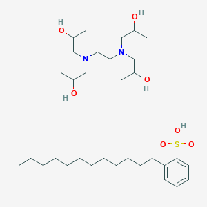 molecular formula C32H62N2O7S B8235194 1-[2-[bis(2-hydroxypropyl)amino]ethyl-(2-hydroxypropyl)amino]propan-2-ol;2-dodecylbenzenesulfonic acid CAS No. 68425-64-9