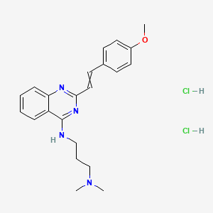 molecular formula C22H28Cl2N4O B8235294 N-[3-(dimethylamino)propyl]-2-[2-(4-methoxyphenyl)ethenyl]quinazolin-4-amine dihydrochloride 