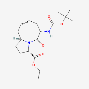 molecular formula C18H28N2O5 B8235355 ETHYL (3S,6S,10AR)-6-[(TERT-BUTOXYCARBONYL)AMINO]-5-OXO-1H,2H,3H,6H,7H,10H,10AH-PYRROLO[1,2-A]AZOCINE-3-CARBOXYLATE 