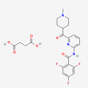 molecular formula C23H24F3N3O6 B8235497 butanedioic acid;2,4,6-trifluoro-N-[6-(1-methylpiperidine-4-carbonyl)pyridin-2-yl]benzamide 