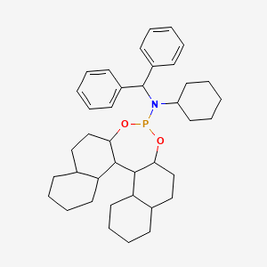 molecular formula C39H54NO2P B8235938 N-benzhydryl-N-cyclohexyl-12,14-dioxa-13-phosphapentacyclo[13.8.0.02,11.03,8.018,23]tricosan-13-amine 