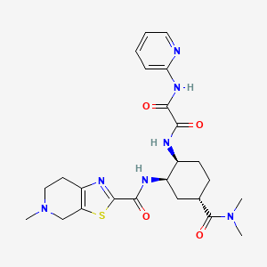 molecular formula C24H31N7O4S B8236983 N1-((1S,2R,4S)-4-(DIMETHYLCARBAMOYL)-2-(5-METHYL-4,5,6,7-TETRAHYDROTHIAZOLO[5,4-C]PYRIDINE-2-CARBOXAMIDO)CYCLOHEXYL)-N2-(PYRIDIN-2-YL)OXALAMIDE 